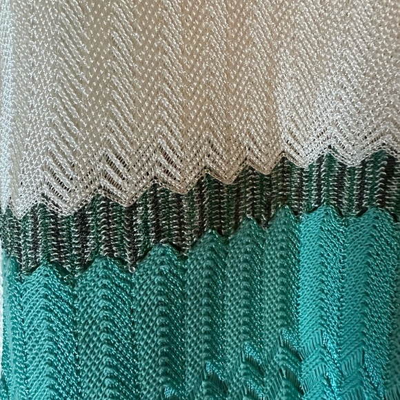 M by Missoni White and Green Knit Top Size 4 - Picture 5 of 11